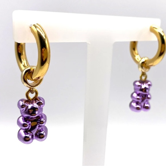 Chrome Gummy Bear Earring Purple - Picture 2 of 5